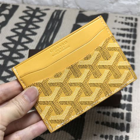 yellow goyard card holder|authentic goyard card holder.